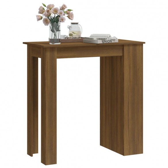 Table de bar et rangement chêne marron 102x50x103,5cm Aggloméré