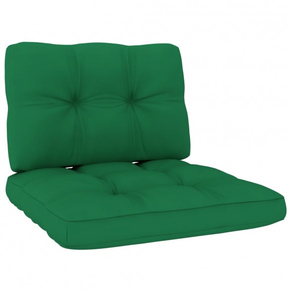 Chaises de jardin 2 pcs avec coussins vert Pin imprégné