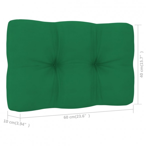 Chaises de jardin 2 pcs avec coussins vert Pin imprégné