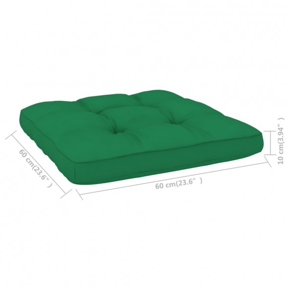 Chaises de jardin 2 pcs avec coussins vert Pin imprégné