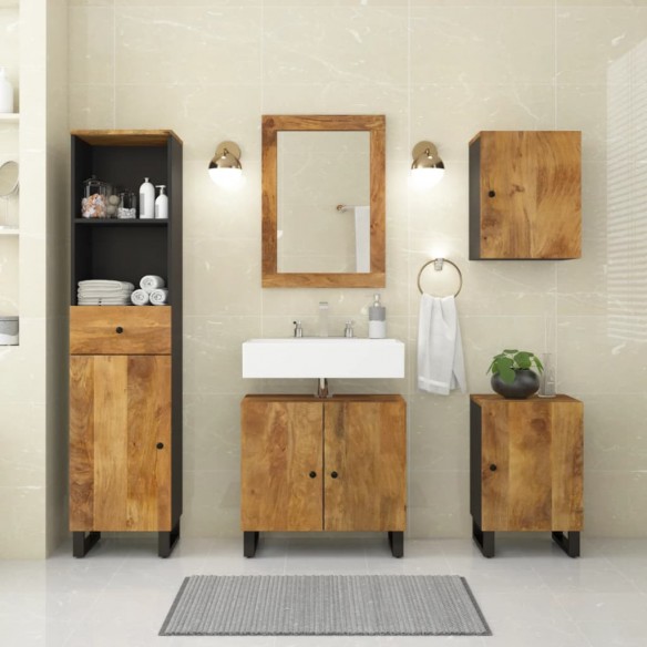 Ensemble de meubles de salle de bain 5 pcs bois manguier massif