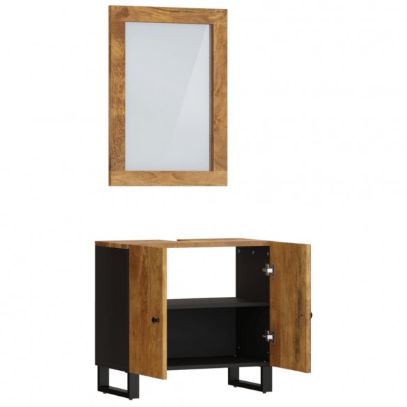 Ensemble de meubles salle de bain 2 pcs bois de manguier massif