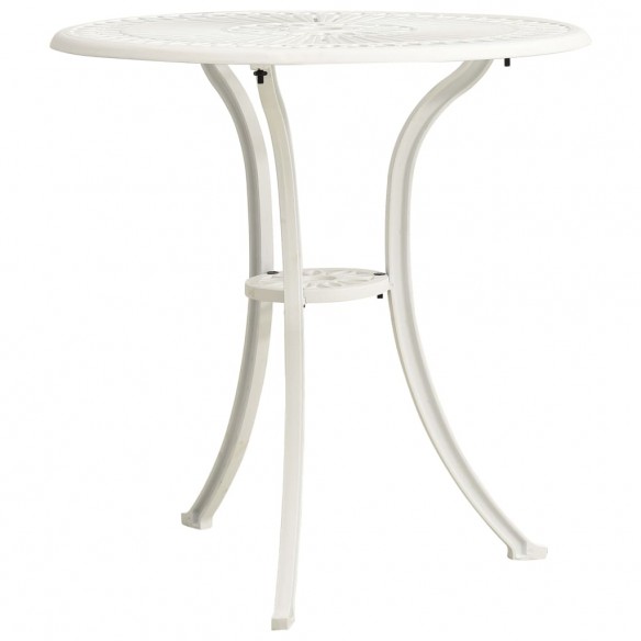 Table de jardin Blanc 62x62x65 cm Aluminium coulé