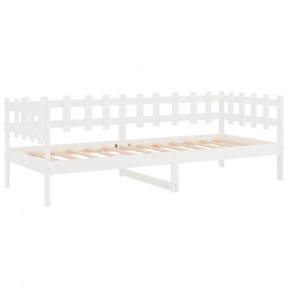 Lit de jour Blanc 80x200 cm Bois de pin massif