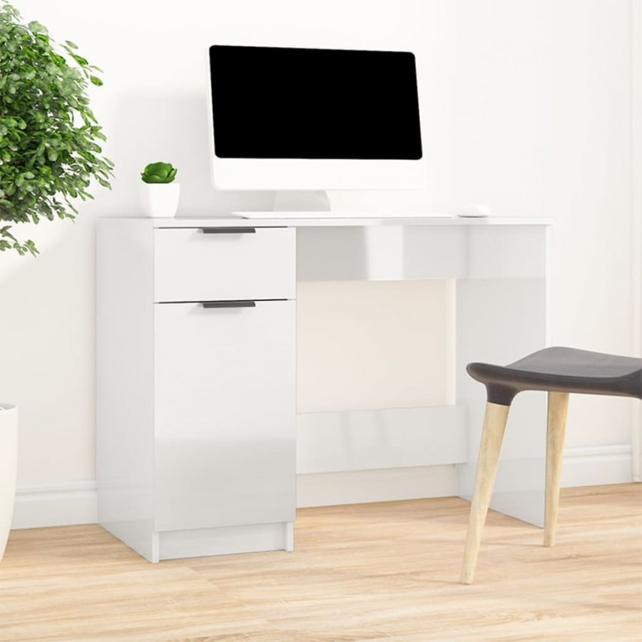 Bureau Blanc brillant 100x50x75 cm 
