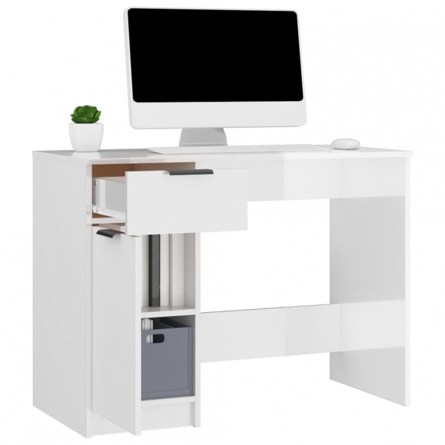 Bureau Blanc brillant 100x50x75 cm 