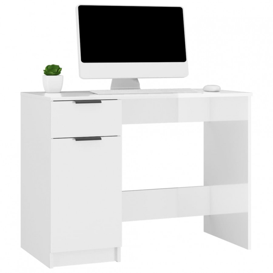 Bureau Blanc brillant 100x50x75 cm 