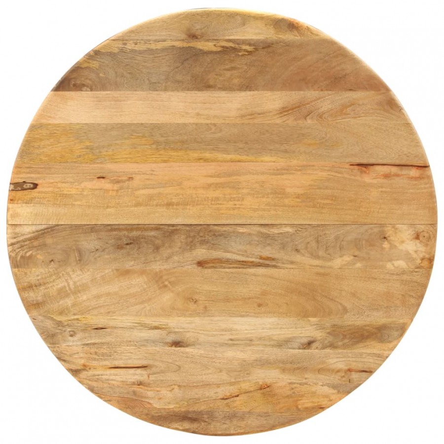 Table à dîner Ø110x78 cm Bois de manguier massif et acier Table à dîner Ø110x78 cm Bois de manguier massif et acier