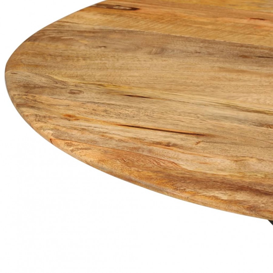 Table à dîner Ø110x78 cm Bois de manguier massif et acier Table à dîner Ø110x78 cm Bois de manguier massif et acier