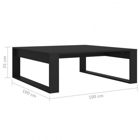 Table basse Noir 100x100x35 cm Aggloméré