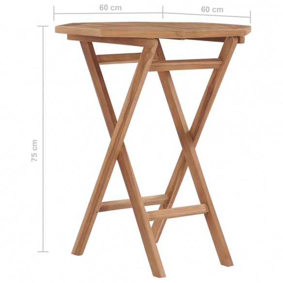 Table pliable de jardin 60x60x75 cm Bois de teck solide