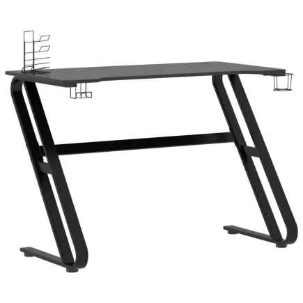 Bureau de jeu avec pieds en forme de ZZ Noir 110x60x75 cm 2