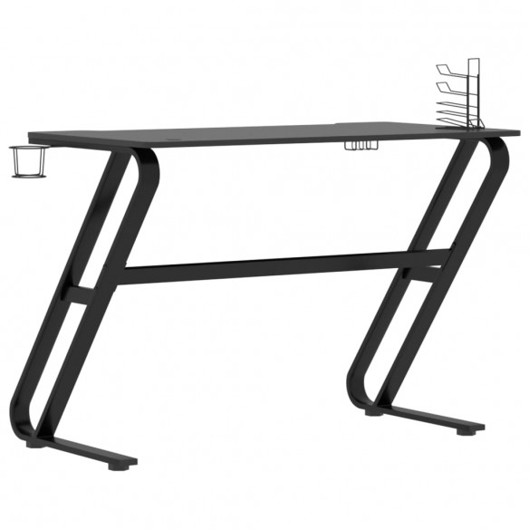 Bureau de jeu avec pieds en forme de ZZ Noir 110x60x75 cm