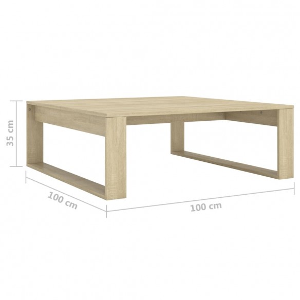 Table basse Chêne sonoma 100x100x35 cm Aggloméré