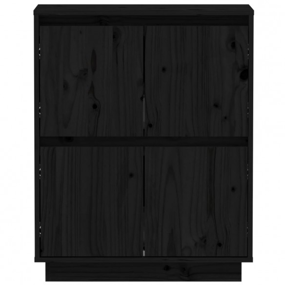 Buffet Noir 60x34x75 cm Bois massif de pin