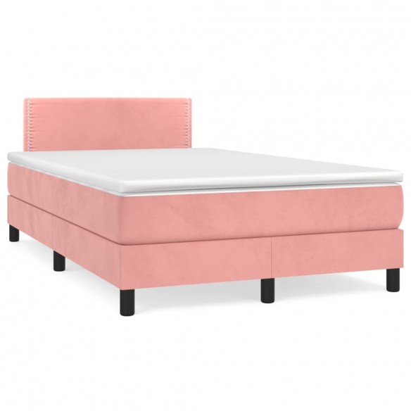 Cadre de lit avec matelas Rose 120x200 cm Velours