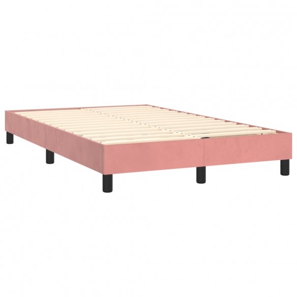 Cadre de lit avec matelas Rose 120x200 cm Velours