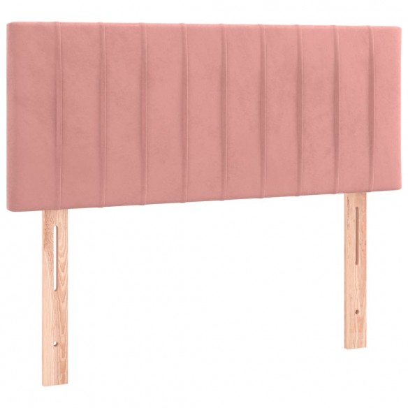 Cadre de lit avec matelas Rose 120x200 cm Velours