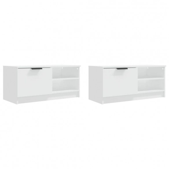 Meubles TV 2 pcs Blanc 80x35x36,5 cm Bois d'ingénierie