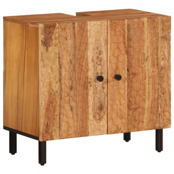 Ensemble d'armoires de salle de bain 2 pcs bois massif d'acacia