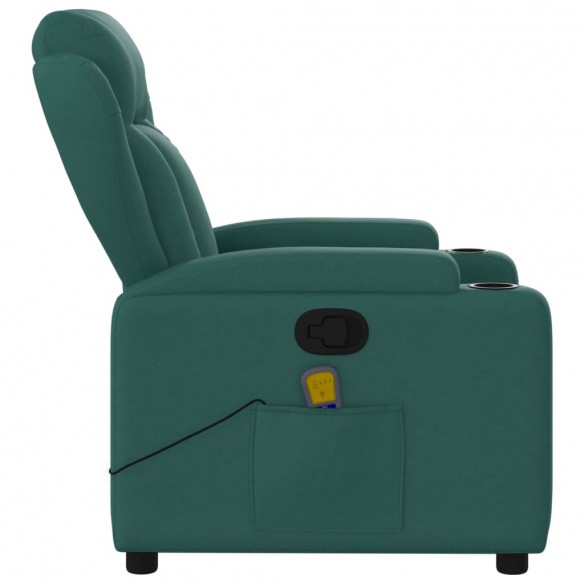 Fauteuil de massage inclinable Vert foncé Tissu