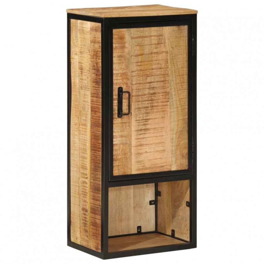 Armoire de salle de bain 40x27x90cm bois massif manguier et fer