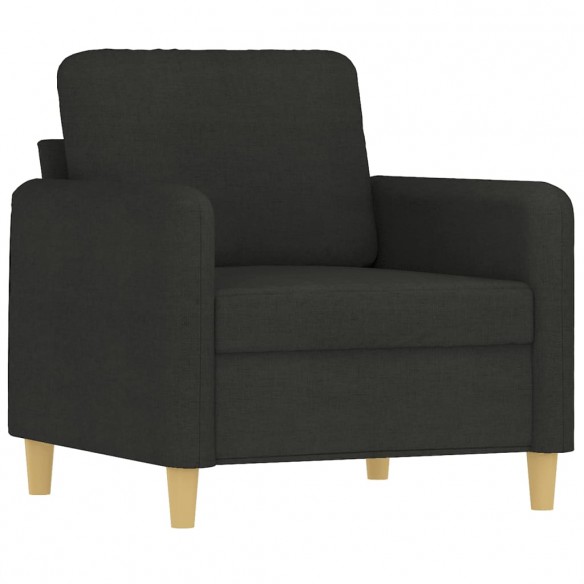 Fauteuil avec repose-pied Noir 60 cm Tissu