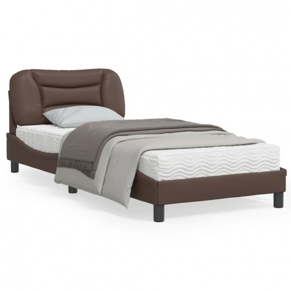 Cadre de lit avec tête de lit Marron 80x200 cm Similicuir