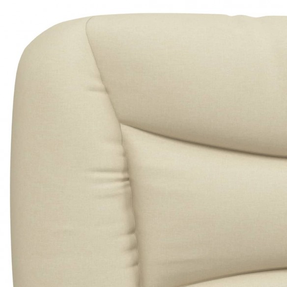 Cadre de lit avec tête de lit Crème 90x200 cm Tissu