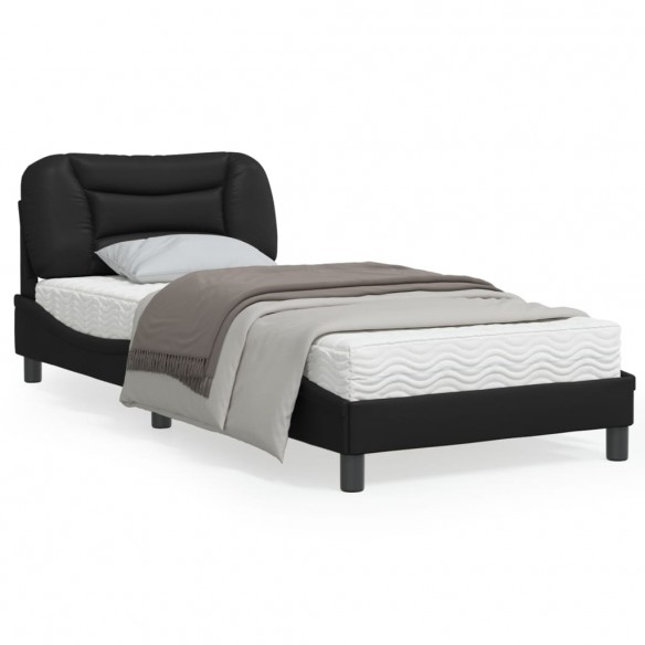 Cadre de lit avec tête de lit Noir 80x200 cm Similicuir