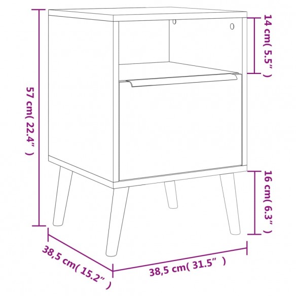 Table de chevet chêne sonoma 38,5x38,5x57 cm bois d’ingénierie