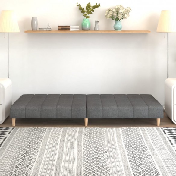 Canapé-lit à 2 places gris clair tissu