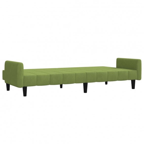 Canapé-lit à 2 places vert clair velours