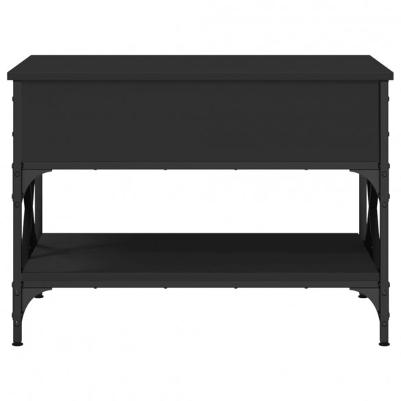 Table basse noir 70x50x50 cm bois d'ingénierie et métal