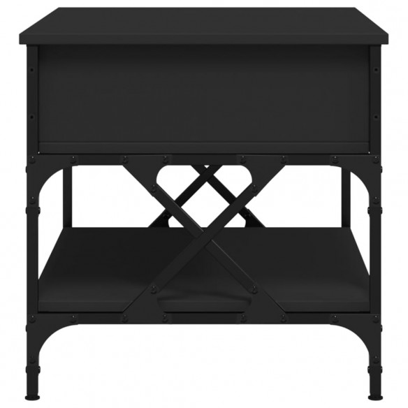 Table basse noir 70x50x50 cm bois d'ingénierie et métal