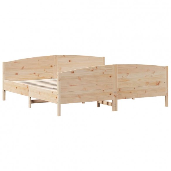 Cadre de lit avec tête de lit 180x200 cm bois de pin massif