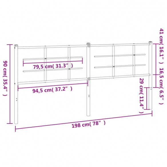 Tête de lit métal blanc 193 cm