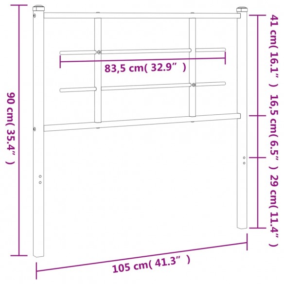 Tête de lit métal blanc 100 cm