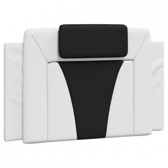 Coussin de tête de lit noir et blanc 90 cm similicuir