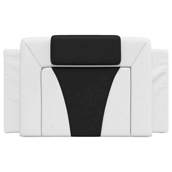 Coussin de tête de lit noir et blanc 90 cm similicuir