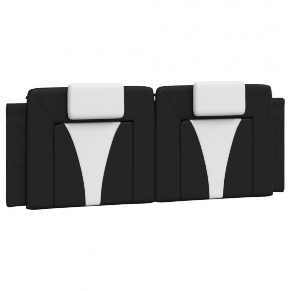 Coussin de tête de lit noir et blanc 120 cm similicuir