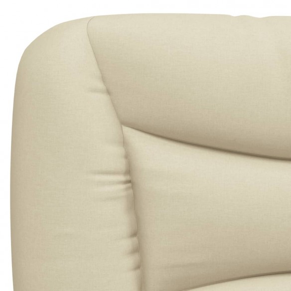 Cadre de lit avec tête de lit Crème 120x200 cm Tissu