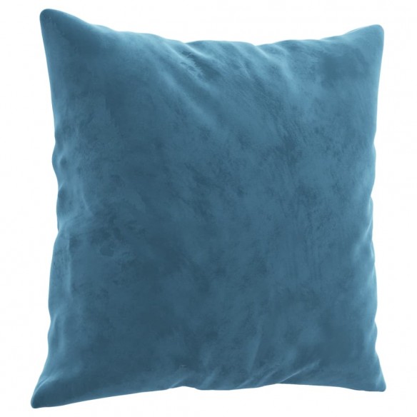 Canapé 3 places avec oreillers décoratifs bleu 180 cm velours