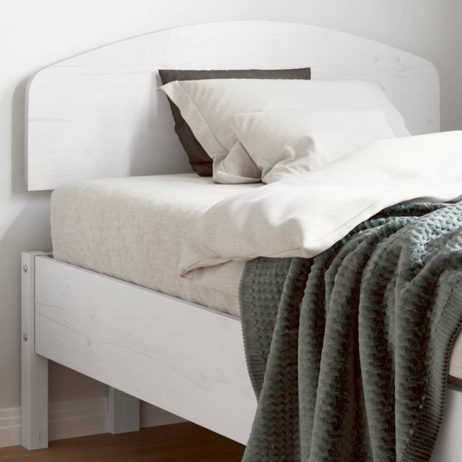 Tête de lit blanc 75 cm bois massif de pin