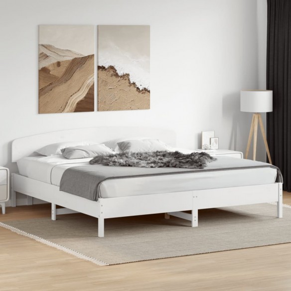 Tête de lit blanc 200 cm bois massif de pin