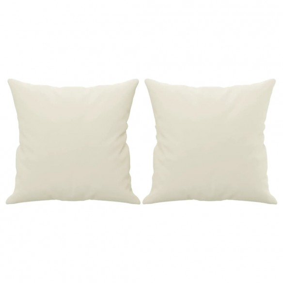 Canapé 2 places avec oreillers décoratifs crème 140 cm velours