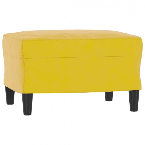 Ensemble de canapés 3 pcs avec coussins jaune velours