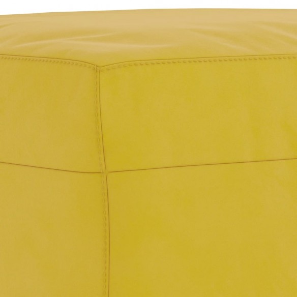 Ensemble de canapés 3 pcs avec coussins jaune velours