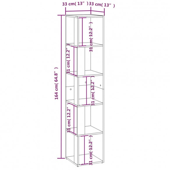 Armoire d'angle Blanc 33x33x164,5 cm Aggloméré