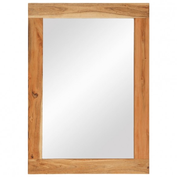 Miroir 70x50 cm bois massif d'acacia et verre